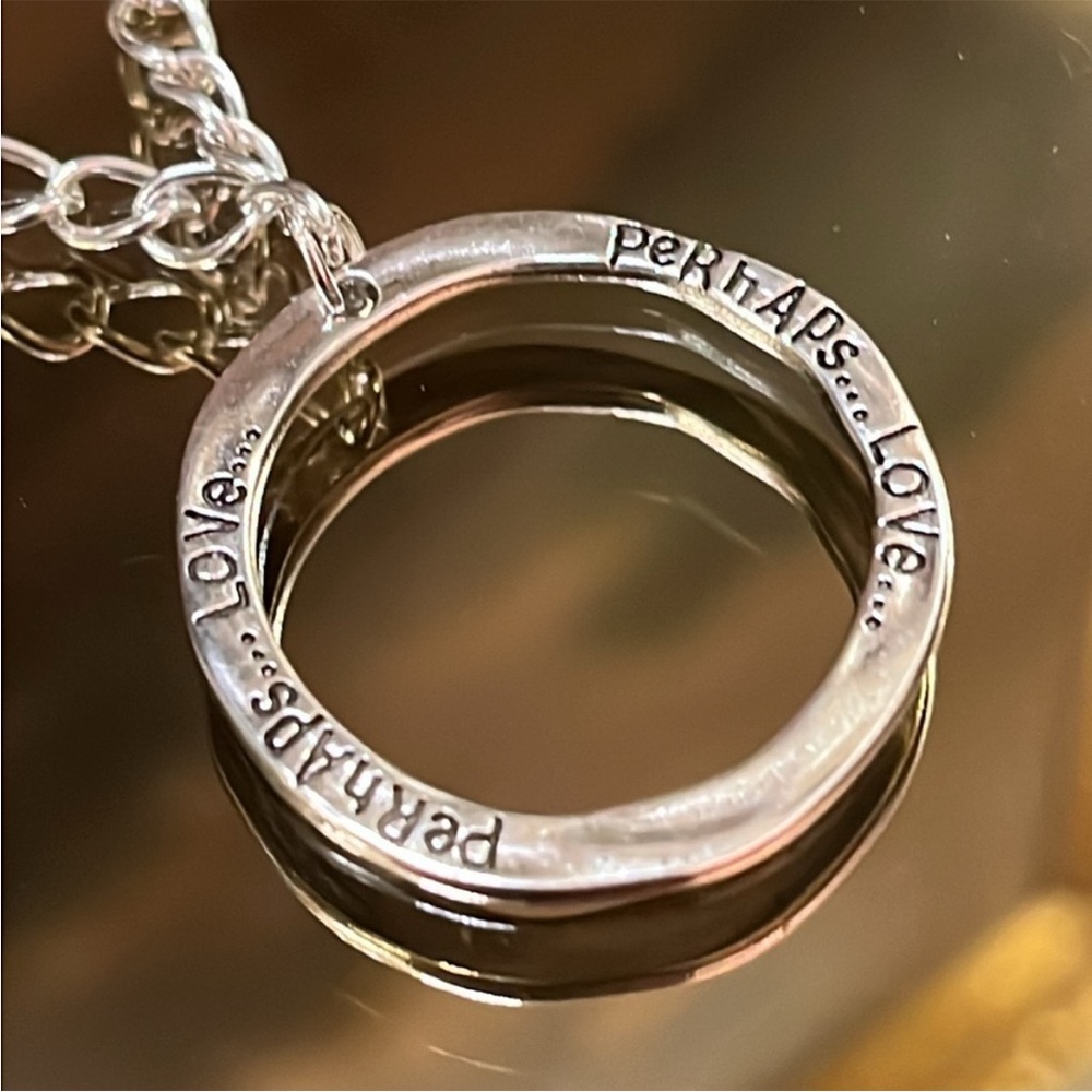 Silver Open Circle Pendant Charm Love Necklace
